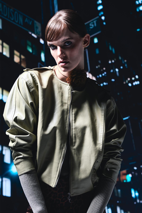 Yeşil Oversize Deri Ceket