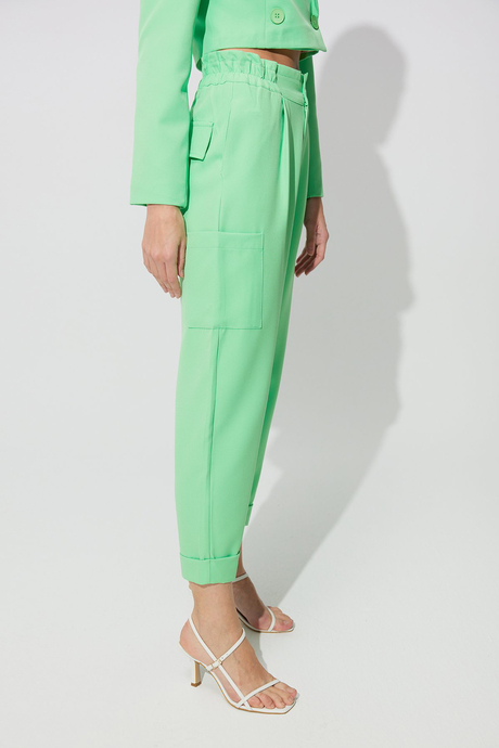 Yeşil Yüksek Bel Kargo Pantolon SS23P4725YE