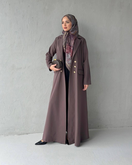 ALARA KREP ABAYA Kahverengi