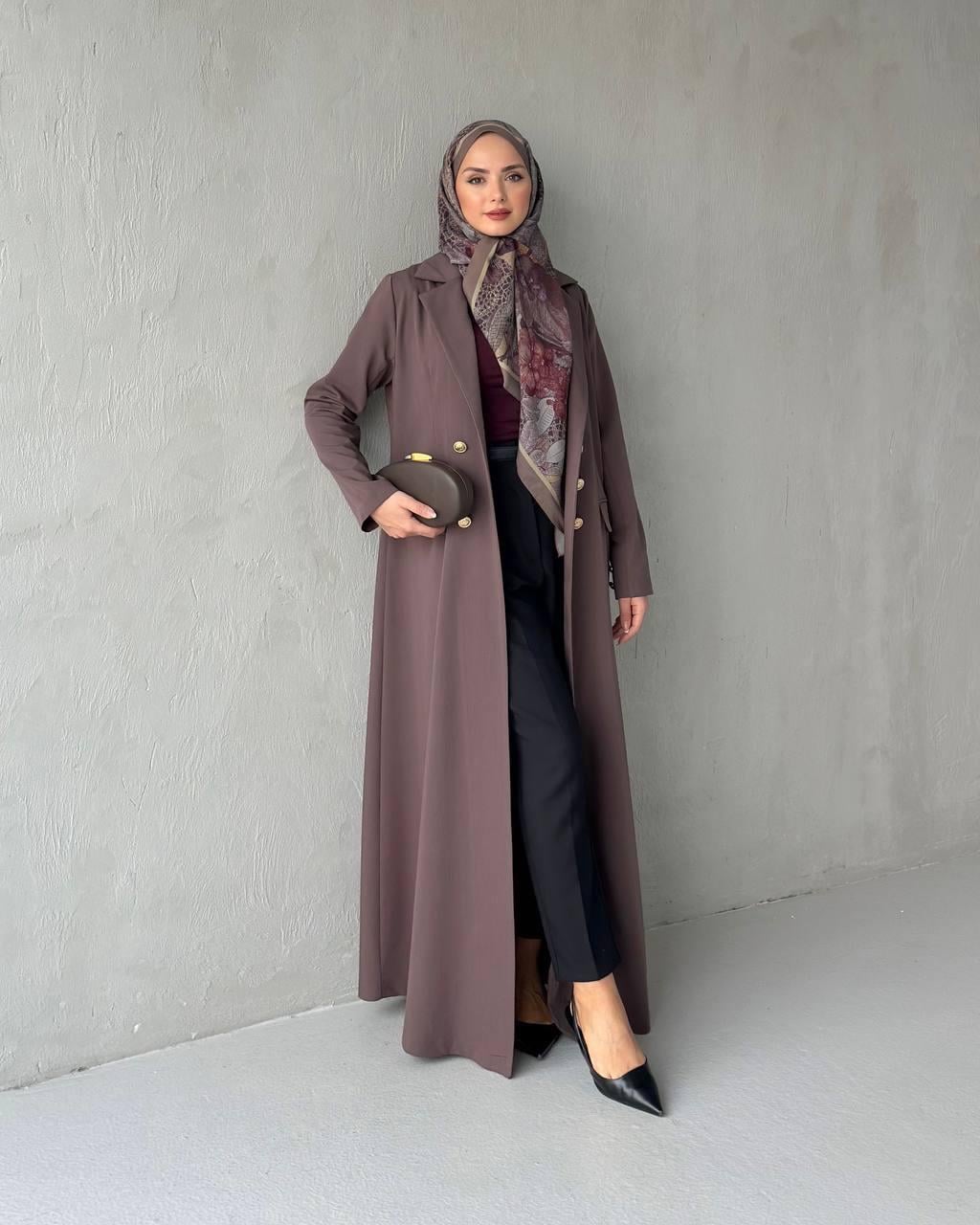 ALARA KREP ABAYA Kahverengi