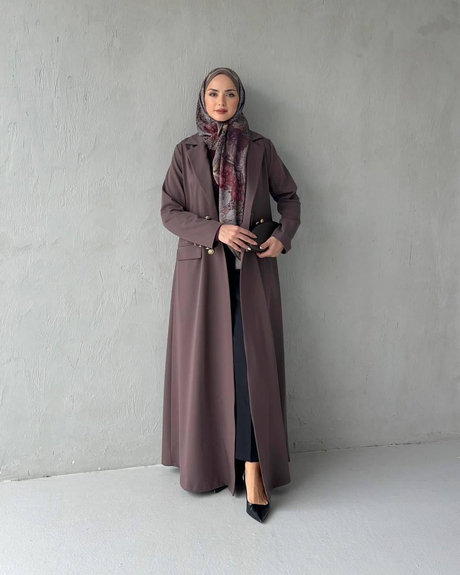 ALARA KREP ABAYA Kahverengi