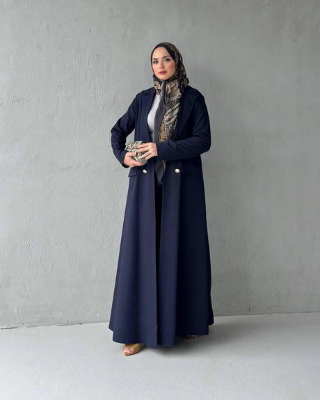 ALARA KREP ABAYA Lacivert