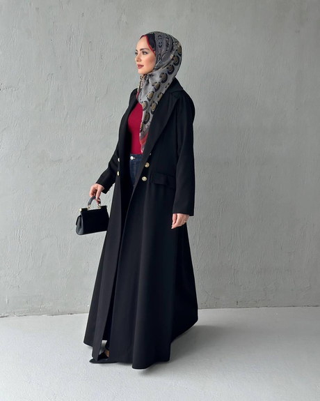 ALARA KREP ABAYA Siyah