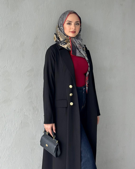 ALARA KREP ABAYA Siyah