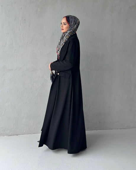 ALARA KREP ABAYA Siyah