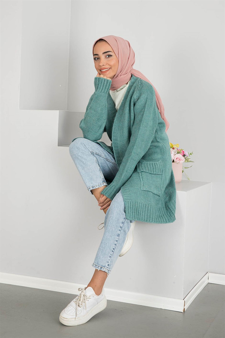 Alıa Oversize Hırka - Mint