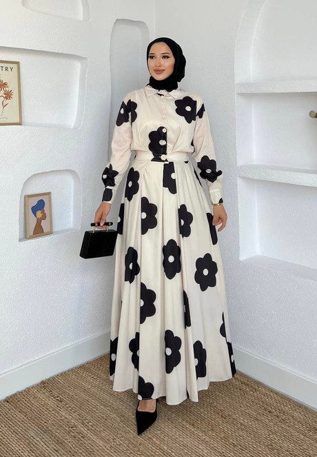 Alya Desenli Elbise Siyah