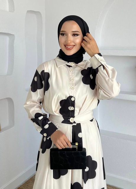 Alya Desenli Elbise Siyah