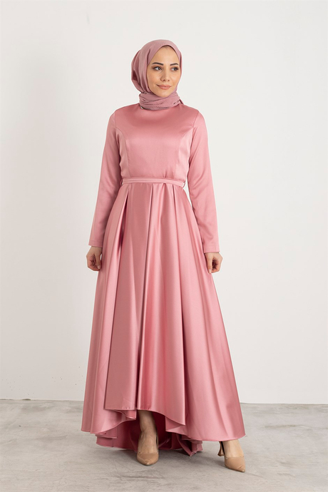 Arkası Uzun Abiye - Pembe