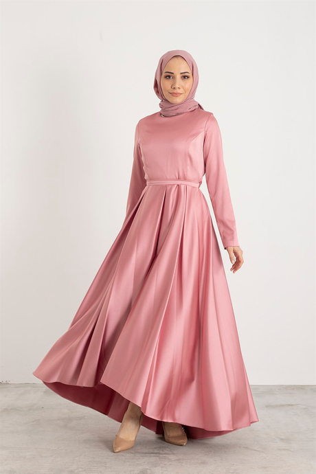 Arkası Uzun Abiye - Pembe