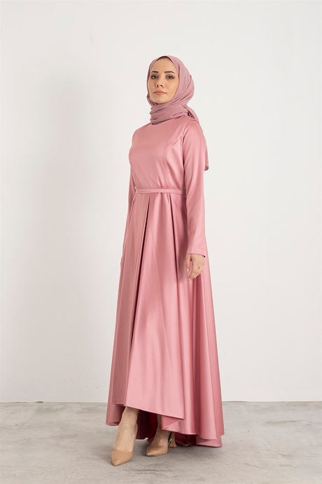 Arkası Uzun Abiye - Pembe