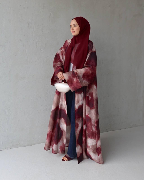 ASİA KİMONO ABAYA Bordo