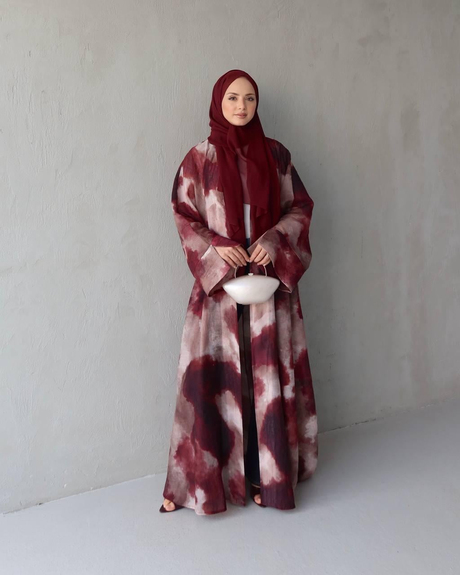 ASİA KİMONO ABAYA Bordo