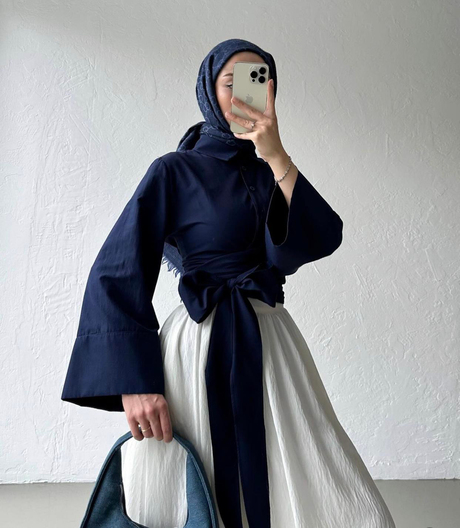 Bağlamalı Gömlek Lacivert - Moda AlaBağlamalı Gömlek Lacivert