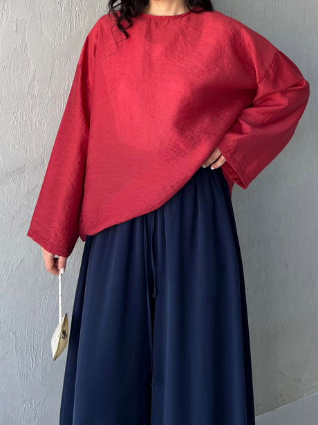 Basic Keten Gömlek Bordo
