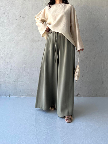 MODA ALA Basic Keten Gömlek Taş | Şık ve Rahat Tesettür GömlekBasic Keten Gömlek Taş