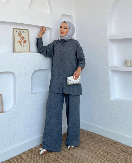 Basic Keten Takım Füme - Moda AlaBasic Keten Takım Füme