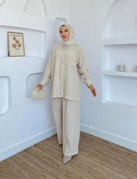 Basic Keten Takım Taş - Moda AlaBasic Keten Takım Taş