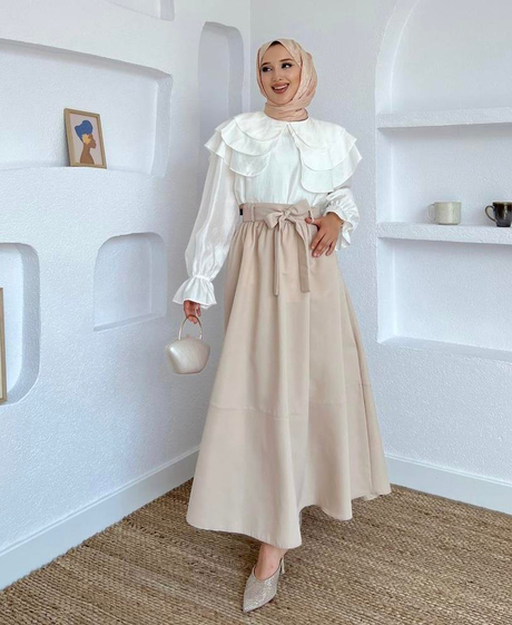 Belden Bağlamalı Etek Pudra - Moda AlaBelden Bağlamalı Etek Pudra
