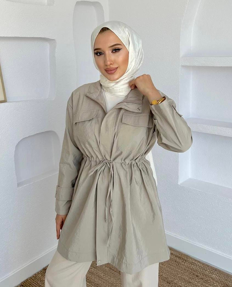 Beli Bağcıklı Ceket Taş
