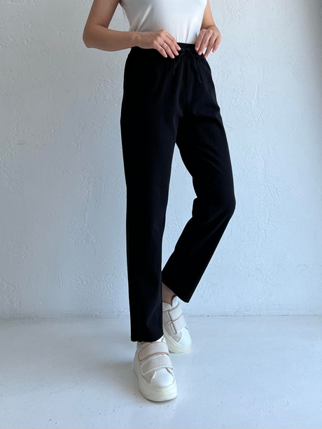 Beli Lastikli Gabardin Pantolon Siyah - Moda AlaBeli Lastikli Gabardin Pantolon Siyah