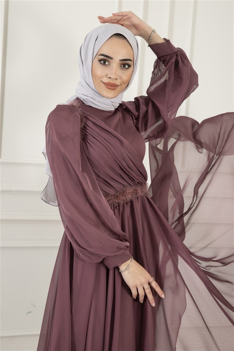 Beli Tüy Detaylı Abiye - Marsala