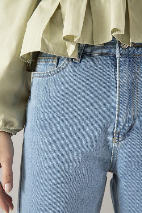 Boru Paça Pantalon - Açık Kot