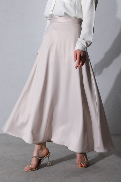 Çan Model Saten Etek Bej