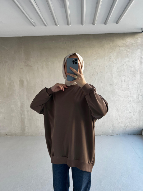CHE OVERSİZE SWEAT Kahverengi