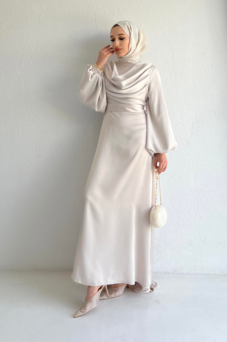 Degajeli Saten Elbise Taş | Moda AlaDegajeli Saten Elbise Taş