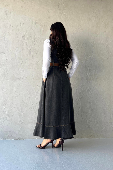 Denim Kemerli Jile Antrasit