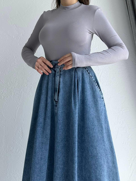 Desenli Balıkçı Body Koyu Gri