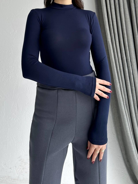 Desenli Balıkçı Body Lacivert