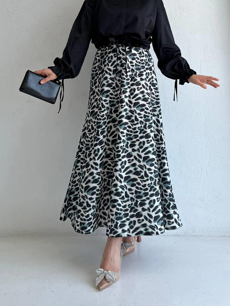 Desenli Hope Saten Etek Yeşil - Moda AlaDesenli Hope Saten Etek Yeşil