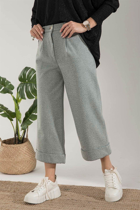 Duble Paça Kaşe Pantolon Mint