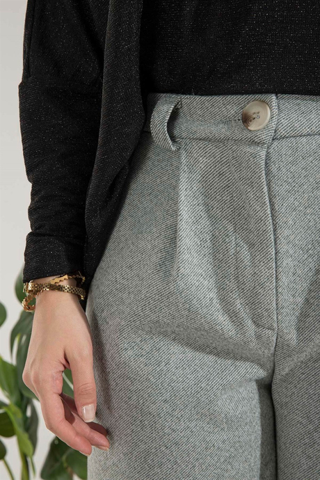 Duble Paça Kaşe Pantolon Mint
