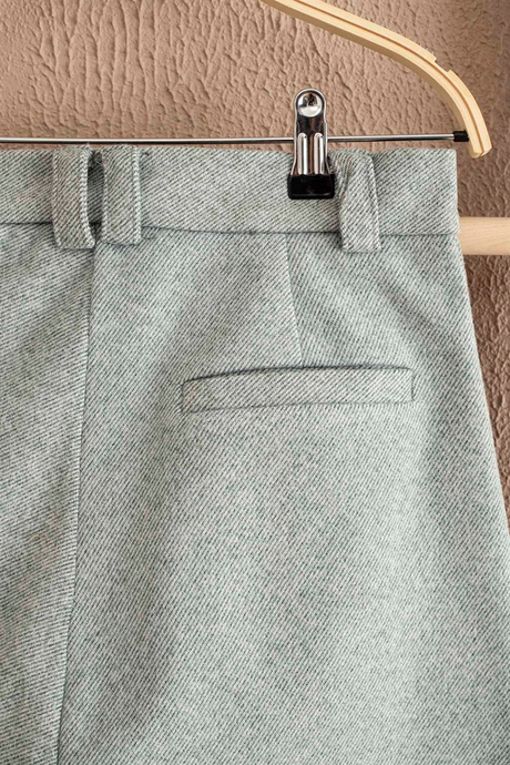 Duble Paça Kaşe Pantolon - Mint