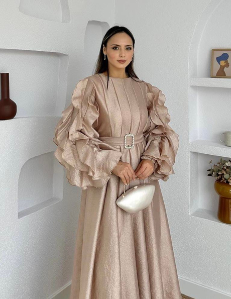 Eftelya Organze Elbise Bej