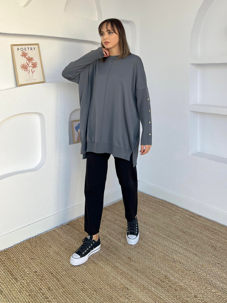 Elite Triko Tunik Füme