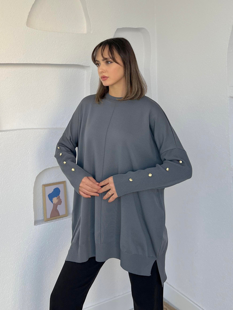 Elite Triko Tunik Füme