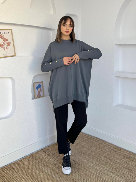 Elite Triko Tunik Füme