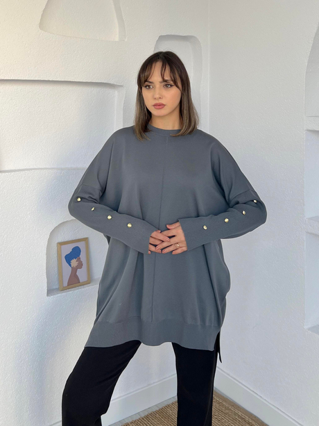 Elite Triko Tunik Füme