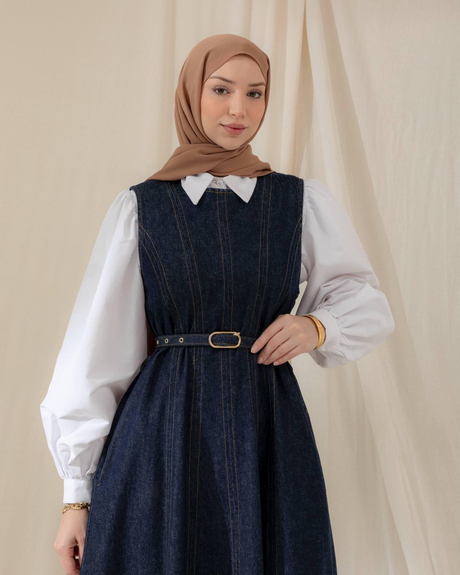 Etika Denim Jile Koyu Kot – Uzun Tesettür Kot Jile ElbiseETİKA DENİM JİLE Koyu Kot