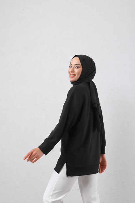 Fitilli Tunik Siyah