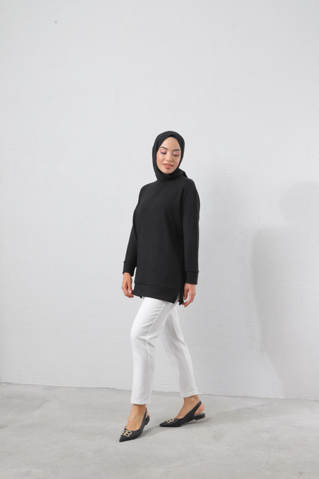 Fitilli Tunik Siyah