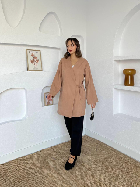 Gabardin Kimono Bej