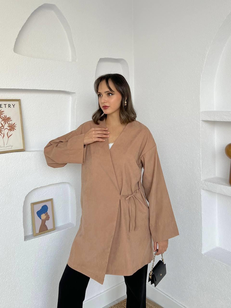 Gabardin Kimono Bej