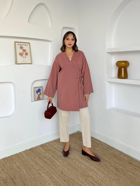 Gabardin Kimono Gül