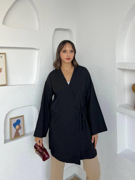 Gabardin Kimono Siyah