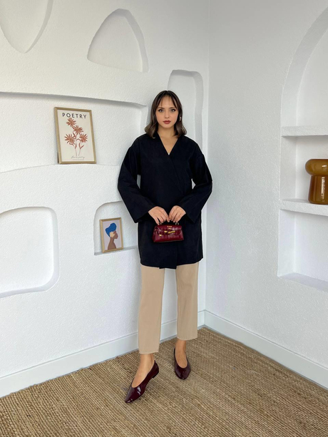 Gabardin Kimono Siyah